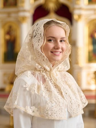 Платок-капюшон Нежная сирень
